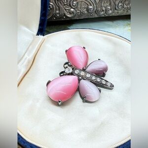 Vintage Rhinestone Butterfly Brooch